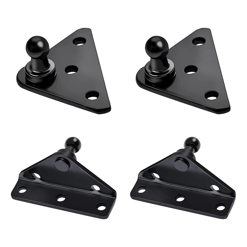 Zelk Polished Steel Gas Spring Bracket with 10mm Ball Stud Strut Prop Triangle Structure Ball Bracket