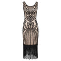 Women's 1920s Flapper Dress Gatsby Long Evening Prom Sequin Party Dress Vintage Art Deco Beaded Fringe Tunic Dress