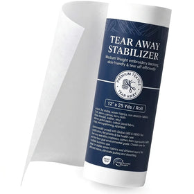 Professional Clean Tear Away Machine Embroidery Stabilizer Medium Weight 1.8oz White Embroidery Backing