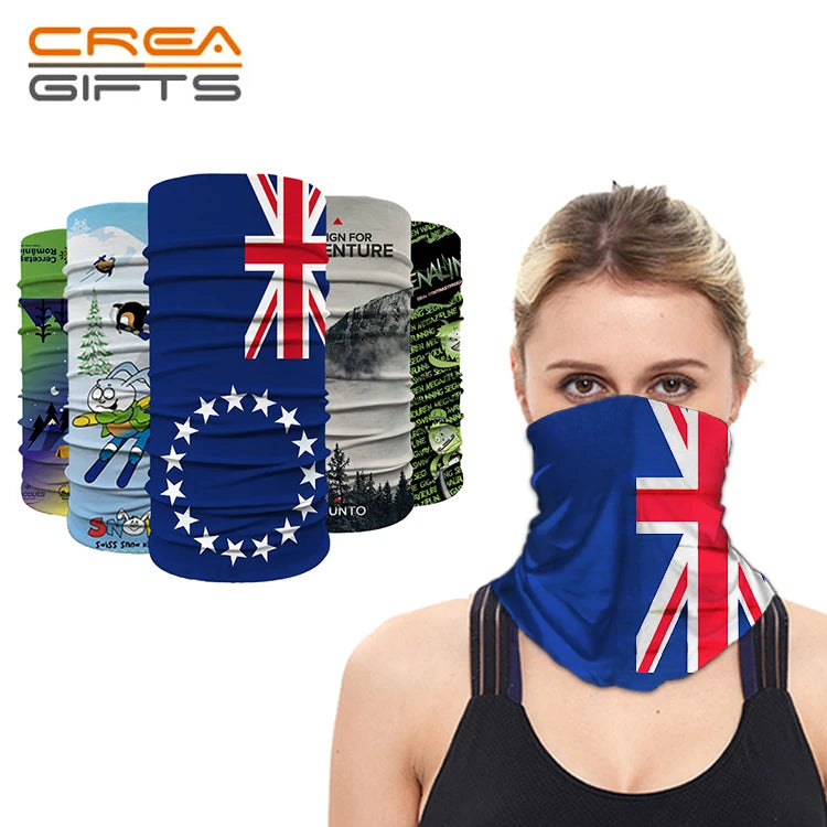 Wholesale Custom Summer Sunscreen Sports Motorcycle Tactical Cycling Nylon Neck Gaiter Tube Camo Bandana Scarf