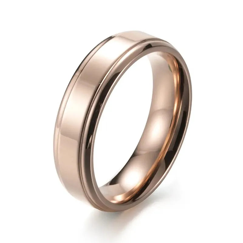 BASQUESUN Stainless Steel Couple Rings Engagement Promise Rings for Couples Stainless Steel 6MM Matte Finished Polished Ring