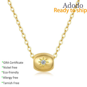 Change to Lucky Guy Jewelry 14K Gold 925 Sterling Silver Rotating Pendant for Women with VVS Moissanite Necklace