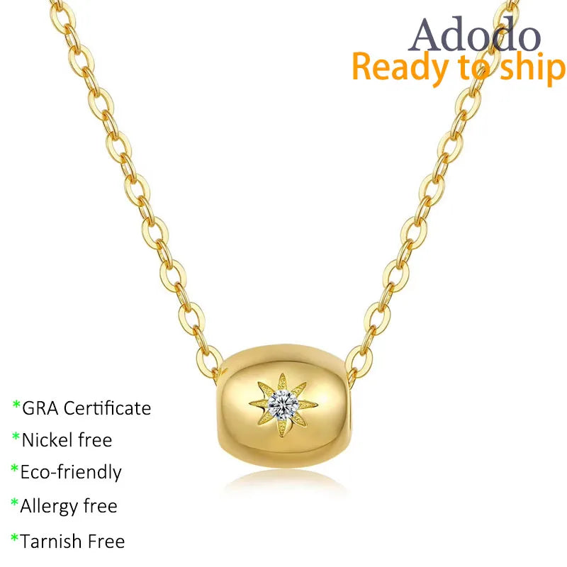 Change to Lucky Guy Jewelry 14K Gold 925 Sterling Silver Rotating Pendant for Women with VVS Moissanite Necklace