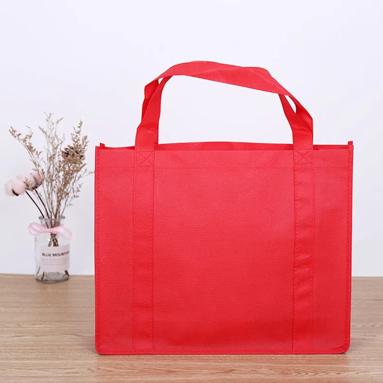 Extra Wide Non Woven Shopping Bag Large Capacity Reusable Grocery Tote Bag Heavy Duty Fabric Carrier Bag for Big Box Packaging