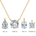 RINNTIN APN10-13 Pure 925 Sterling Silver 14K Gold Plated Cubic Zirconia Diamond Pendant Necklace for Women