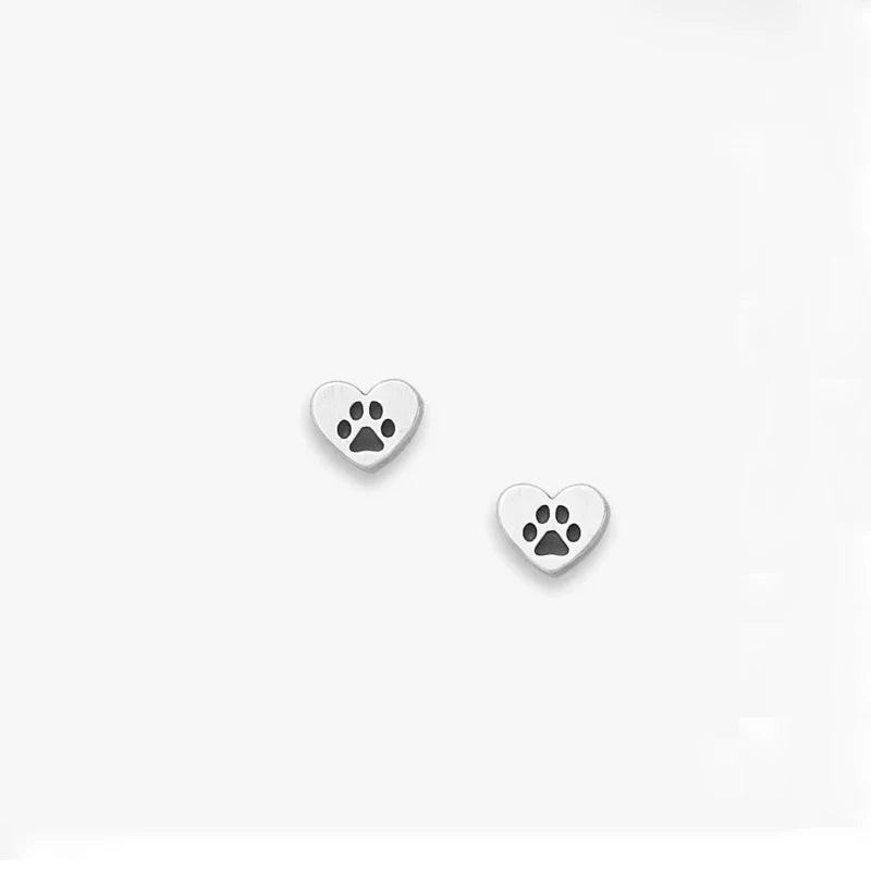 Wholesale 925 Sterling Silver Earring Antique Silver Earrings Love My Pet Heart Stud Earrings for Women
