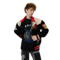 Super Heavy Embroidery Design Men's Bomber Jacket for Winter Custom High Quality Patchwork Stand Collar OEM 100% Cotton