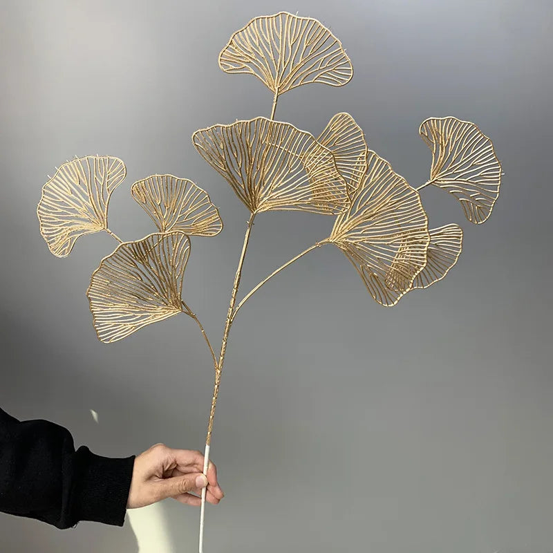 DREA Wedding Decor Table Centerpiece Arrangement Accessories Fake Gingko Plant Leaf Artificial Gold Leaves