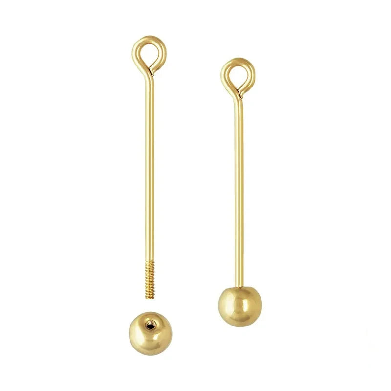 Non Tarnish GF 14K Gold Filled Threaded Ball Eye Pins for Jewelry Earrings Findings Accessories Making DIY