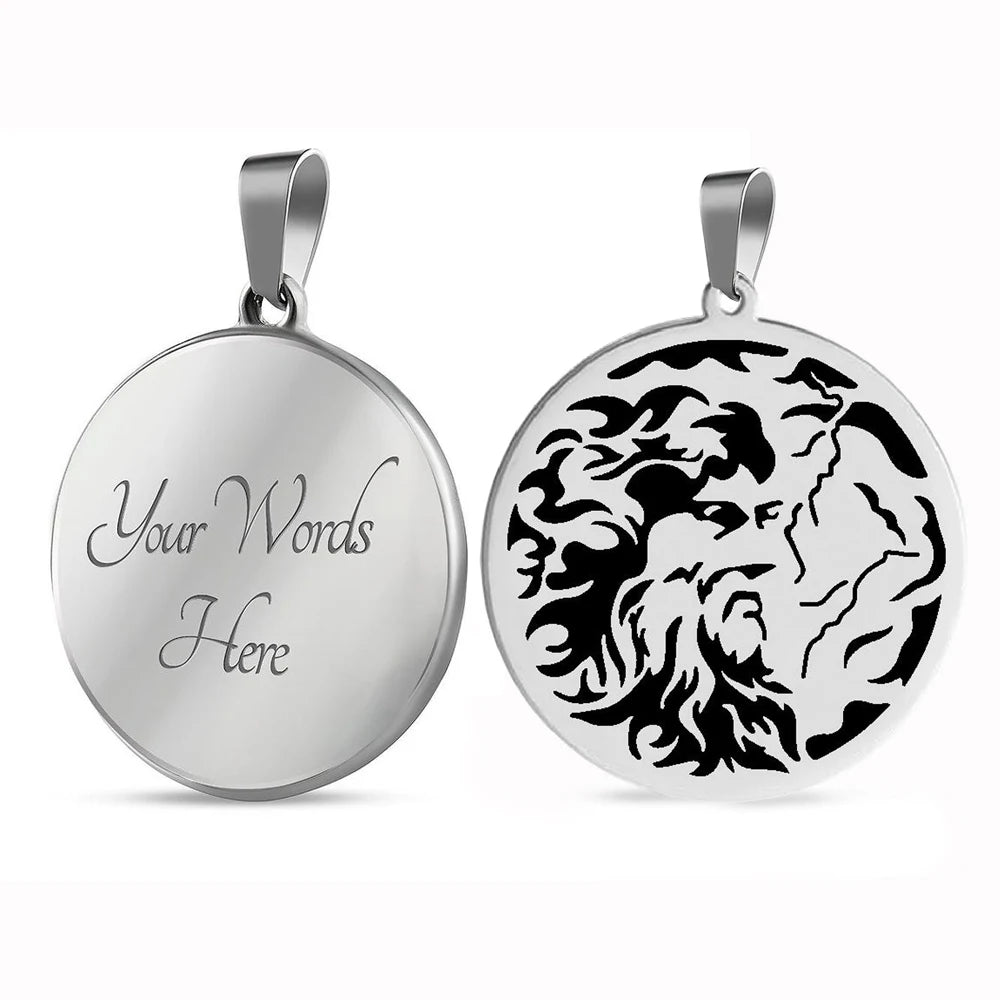 HLSS245 Laser Engraving King of the Gods ANCIENT GREECE ZEUS Mythology Gift Jewelry Talisman Stainless Steel Pendant Necklace