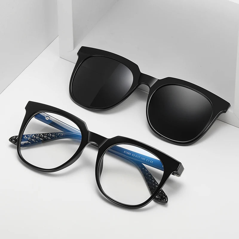 MS 91564 Best Selling Wholesale Classic TR90+CP Glasses Fashion Clip on Sunglasses Polarized Fit Over Optica Eyewear Frame MegaBDM