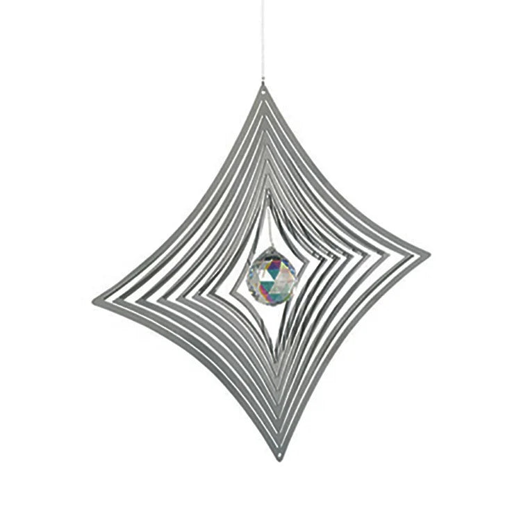 Home Decor Nature Melody Garden Custom Hanging Polished Stainless Steel Battery Operated Wind Spinner with Pearl