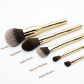 Best Selling 5pcs Private Label Professional Vegan Luxury Gold Ferrule Golden Metal Handle Face Makeup Brush Set