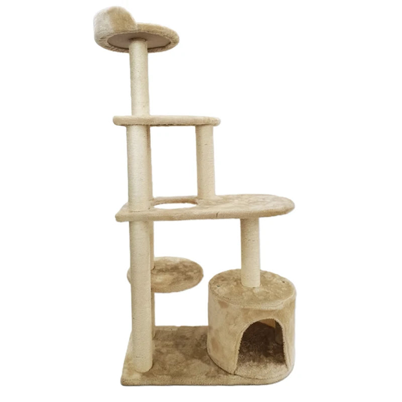 Large Multi-level Cat Trees & Scratcher Luxury Wood Pet Cat Tree Tower Cat Trees