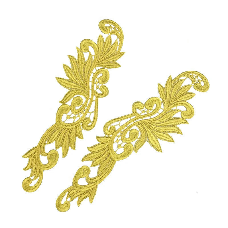 Wholesale Polyester Guipure Embroidery Lace Appliques in Multiple Colors Sustainable Feature for Clothing-DA004