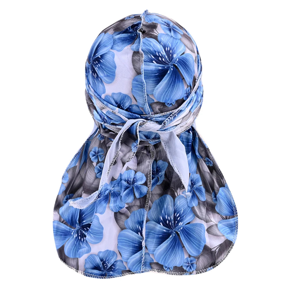 Factory Wholesale Custom Printing Velvet Durags Fashion Hiphop Durag Long Straps Designer Velvet Durag for Men