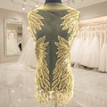 W024 Factory Motif Rhinestone Sew-On Detachable Luxury Fabric Bodice Lace Wedding Dress
