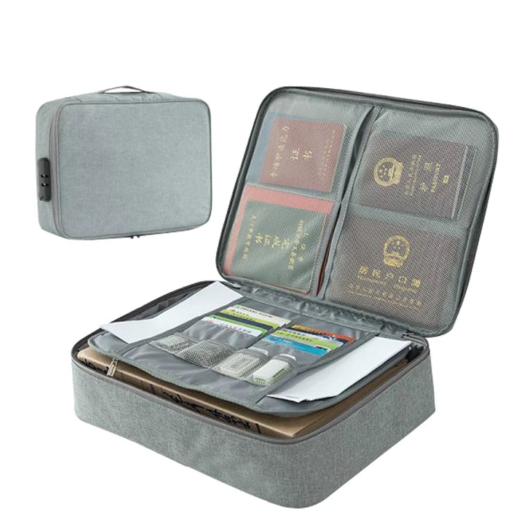 Folder Organizer Document Bag Zipper Portfolio Bag Holder with Lock for Business