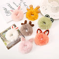 New Style Wholesale Cartoon Plush Fluffy Hair Band Cute Scrunchies Fox Bunny Ears Hair Accessories for Girls Kids