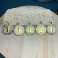 Wholesale Round Shell Zircon Religious Saint Benedict Necklace Pendant Charms for Jewelry Making