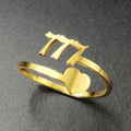 Trending Jewelry Gift Gold Plated Open Adjustable Stainless Steel Women Angel Number Rings
