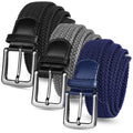 OEM Custom Logo Alloy Buckle for Men and Women Woven Stretch Braided Elastic Fabric Belts for Golf Sport Fashion Custom Color