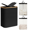 145L 2 Section Double Divided Laundry Hamper with Lid and Removable Laundry Bags