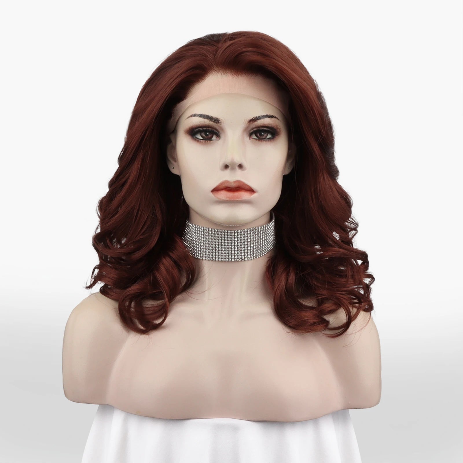 Celebrity 16inch Short bob Cut Solid Color Red Hair Matte Heat Resistant Fiber Synthetic Wigs Vendor
