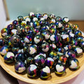Electroplated Bicolor Round Bead Peach Heart Beads Acrylic Round Diy Plastic Handmade Accessories Beaded
