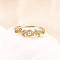 Wholesale 925 Sterling Silver White Crystal Rings Stackable Natural Topaz Multi Stone Jewelry Vintage for Women's Wedding Party