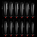 504pcs 3xl Soft Gel Coffin Square Nail False Clear Straight Stiletto French Ballerina No C Curve Almond 3xl Full Cover Nail Tips