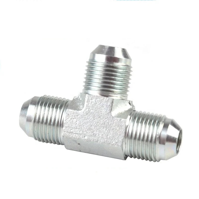 Carbon Steel Male JIC Tee NPT High Pressure Connection Adapter SAE Hydraulic Hose Fittings Transition Joint for Hydraulic