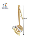 2025 Natural Wooden Long Handle Kitchen Scrub Brush Vegan Plant Fiber Bristle PP Material Pot Pan Vegetable Brush