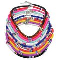 Beach Resort Style 6mm Soft Pottery Choker Necklace for Women Bohemian Adjustable Colorful Clay Collar Necklace Gift