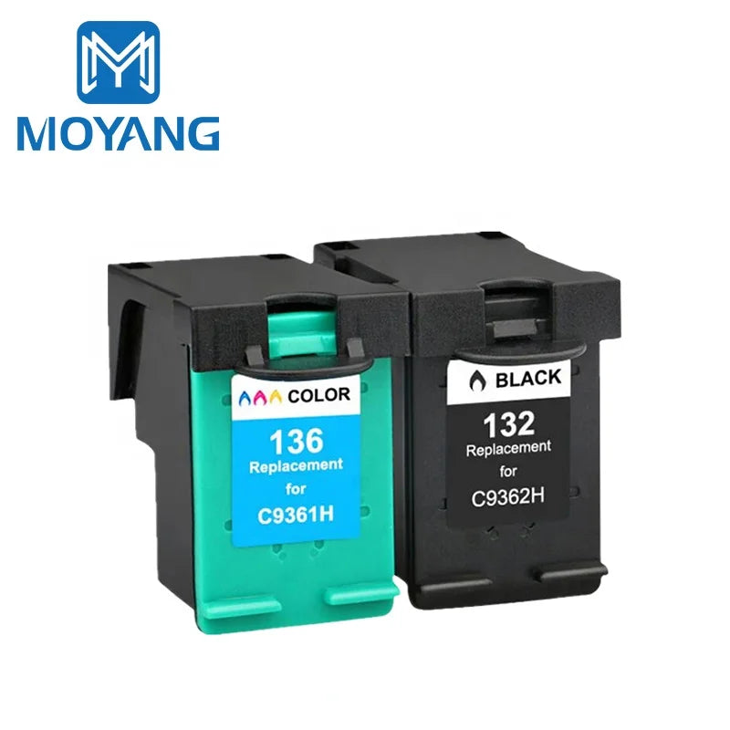 MoYang Compatible for Hp132 Hp136 132XL 136XL Ink Cartridge Used for hp 132 136 DeskJet 5420 6310 5440 5440xl 5442 5443 Printer