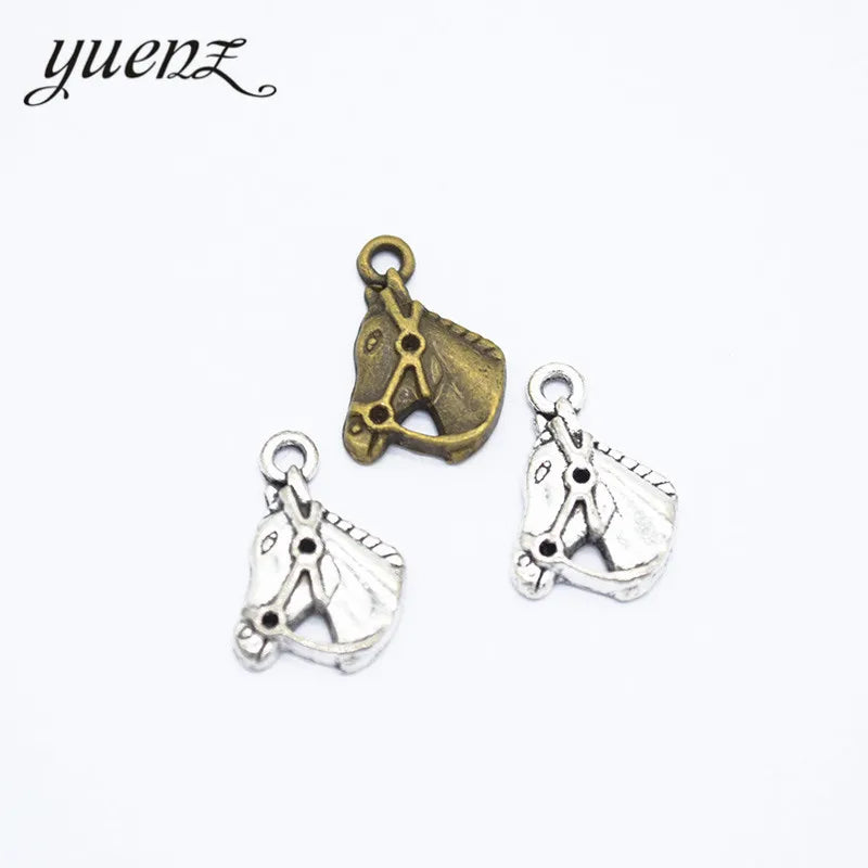 YuenZ 2 Colour Antique Bronze Horse Head Pendant Alloy DIY Fashion Charm Bracelet Necklace Jewelry Accessories D9249