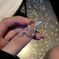 Statement Friends Holiday Gift Jewelry Premium Open Index Finger Ring Niche Design Snake Ring for Women Girls