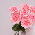 AF10901 Wholesale Artificial Roses Silk Flowers Roses Pink Red Single Rose Flowers for Home Wedding Decoration Party MegaBDM