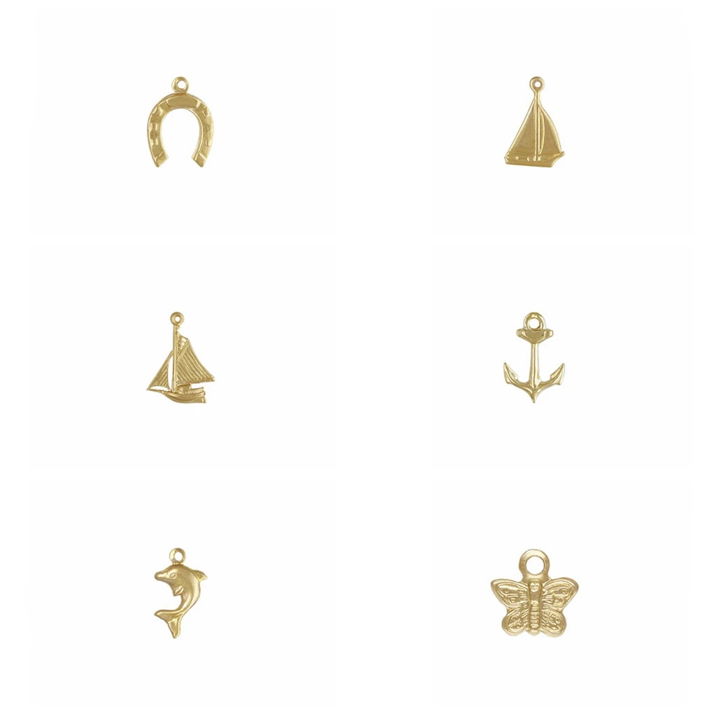 Tiny Charms for Permanent Jewelry Making Supplies Animal Gold Filled Necklace Bracelet Pendant Diy