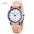 BOBO BIRD Factory Supply Unisex Wood Japan Watch Men Women's Fashionable Maple Wooden Watches 40mm Dial Display 20mm Band Width