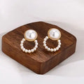 Hot Sale New Delicate Gold Plated Earrings Simple Zircon Earrings High Quality Personality Tassel Pearl Earrings for Women