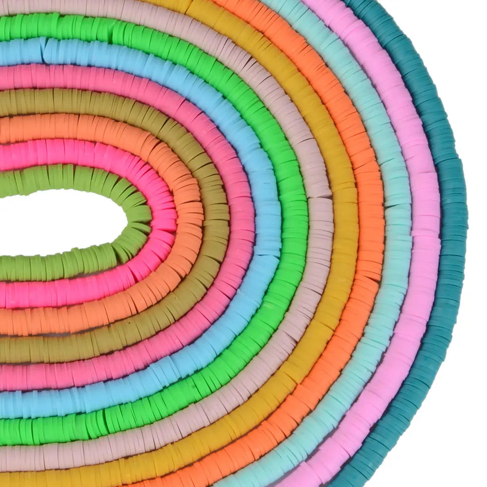 Solid Color Soft African Polymer Clay Disc Spacer Beads for Bracelet Necklace DIY Making