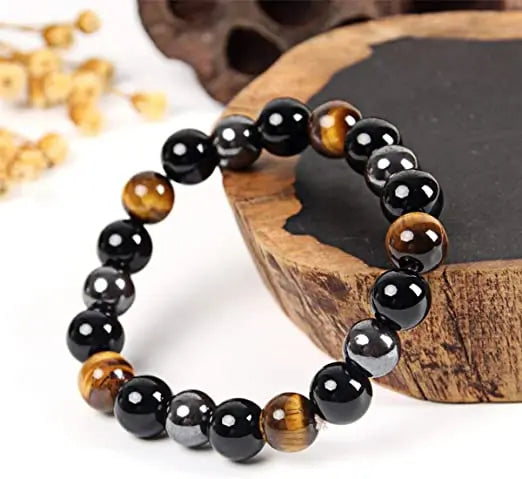 10mm Bring Luck Beaded Bracelet Obsidian Tiger Eye Hematite Stone Black Trendy Party Supplies Party Popper Unisex Bracelet