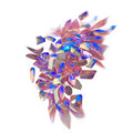 Paso Sico Glass 12 Colors 100pcs/bag Shimmer AB 3D Flat Back Irregular Shape Random Mixed Crystal Nail Rhinestone Decoration