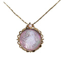 925 Sterling Silver Jewelry Wholesale Gold Plated Nature Sea Shell Caving Mother of Pearl Cameo Necklace MOP Pendant Necklace