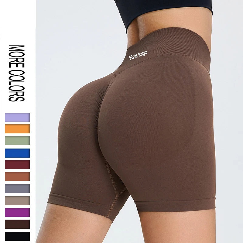 Superior Quality Workout Fitness Scrunch Butt Lifting Women's Seamless Solid Colour Gym Sport Yoga Shorts