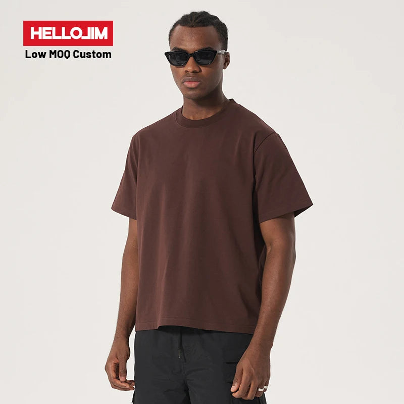 HELLOJIM 2024 New Product Cotton Custom 100% Cotton Oversized T-shirt Men's T-shirt Boxy Fit Tshirt