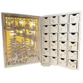 LED Wholesale Desk White Fidget Toy Xmas Christmas Countdown 24 Day Wooden Advent Calendar Drawer Storage Boxes Decoration