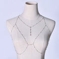 High Quality Jewelry Body Chain Alloy Diamond Tassel Rhinestone Studded Chest Sexy Body Belly Chains for Woman