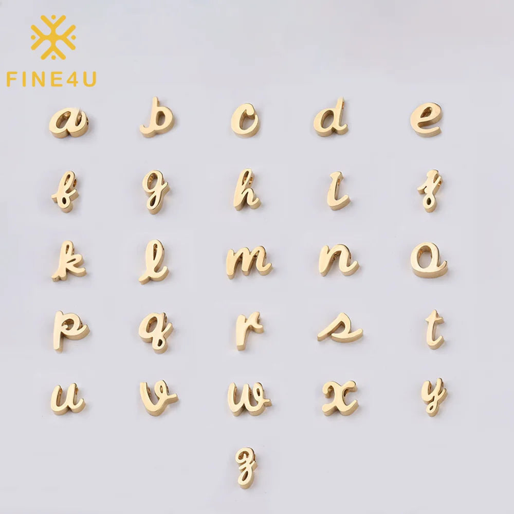 Wholesale Custom Necklace Bracelet Diy Initial Alphabet Stainless Steel Letter Charms for Jewelry Making